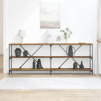 vidaXL Konsolentisch mit Regal Altholz 200 x 30 x 75 cm Holzwerkstoff