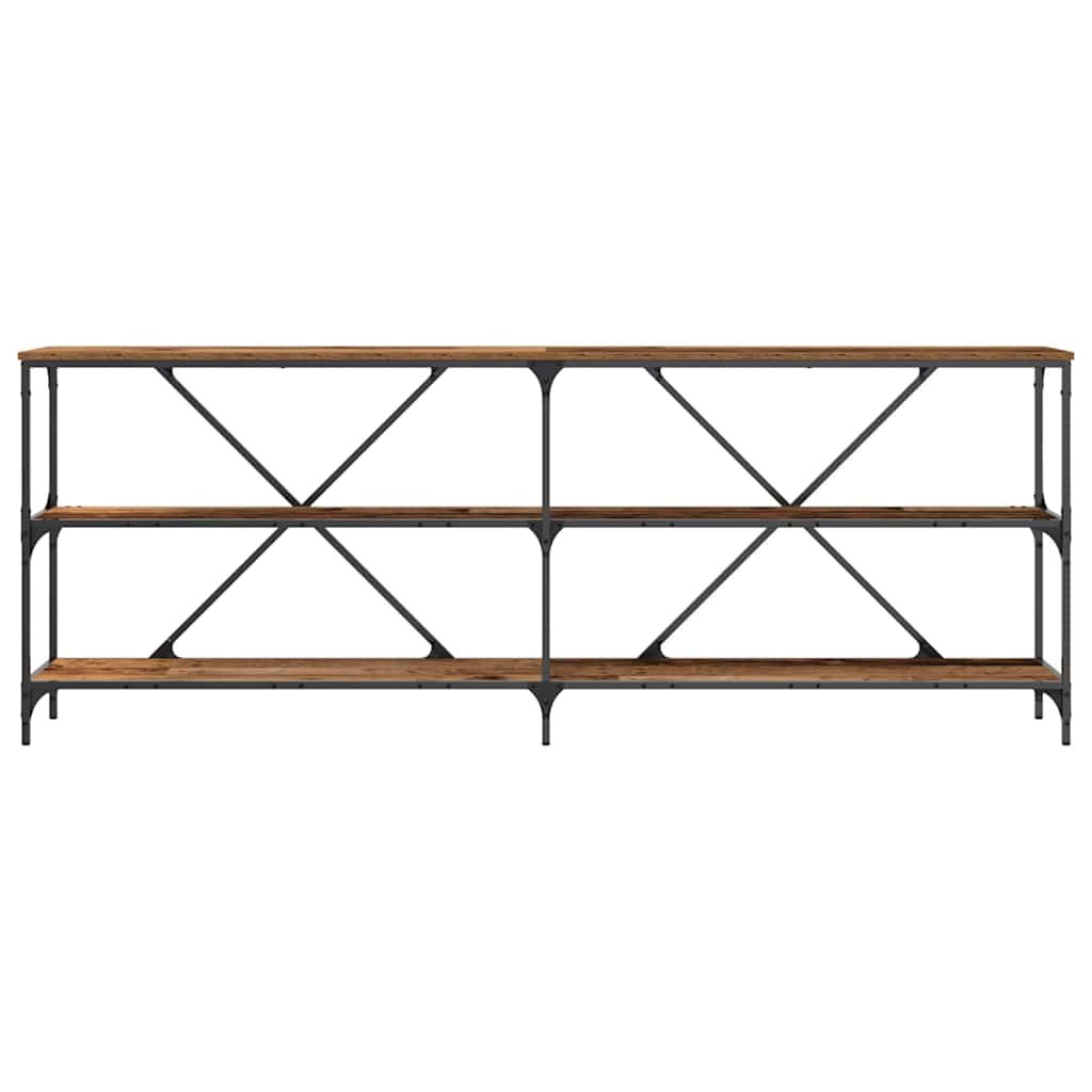 vidaXL Konsolentisch mit Regal Altholz 200 x 30 x 75 cm Holzwerkstoff