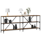 vidaXL Konsolentisch mit Regal Altholz 200 x 30 x 75 cm Holzwerkstoff