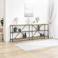 vidaXL Konsolentisch mit Regal Kunsthandwerk Eiche 200 x 30 x 75 cm