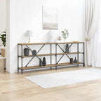 vidaXL Konsolentisch mit Regal Kunsthandwerk Eiche 200 x 30 x 75 cm