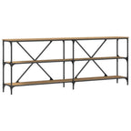 vidaXL Konsolentisch mit Regal Kunsthandwerk Eiche 200 x 30 x 75 cm