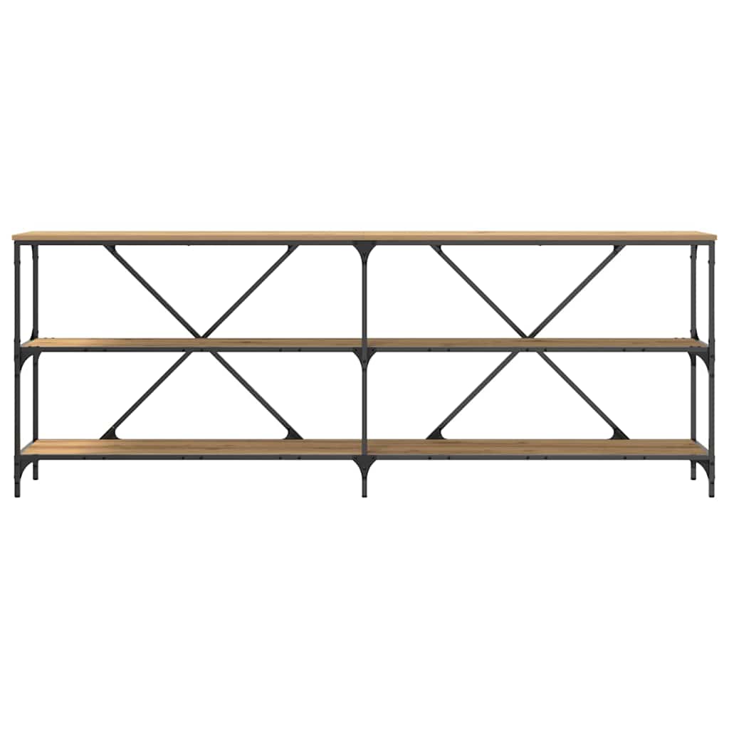 vidaXL Konsolentisch mit Regal Kunsthandwerk Eiche 200 x 30 x 75 cm
