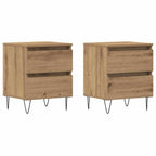 vidaXL Nachttisch 2 pcs Eiche handwerklich 40 x 35 x 50 cm