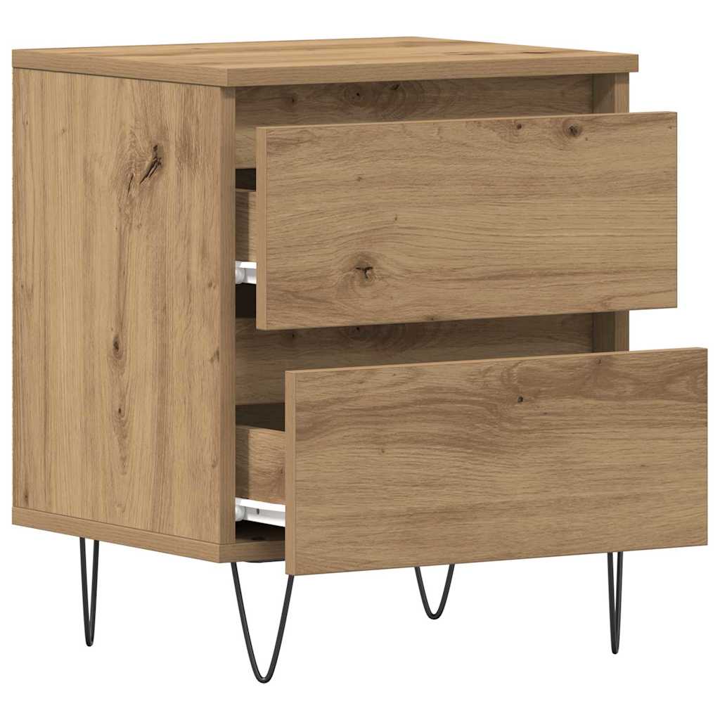 vidaXL Nachttisch 2 pcs Eiche handwerklich 40 x 35 x 50 cm