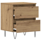 vidaXL Nachttisch 2 pcs Eiche handwerklich 40 x 35 x 50 cm
