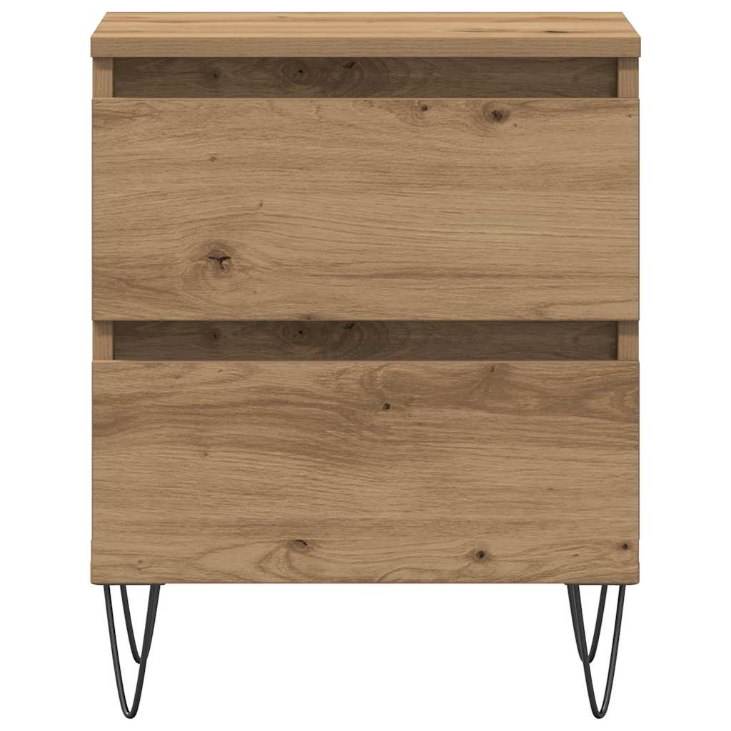 vidaXL Nachttisch 2 pcs Eiche handwerklich 40 x 35 x 50 cm