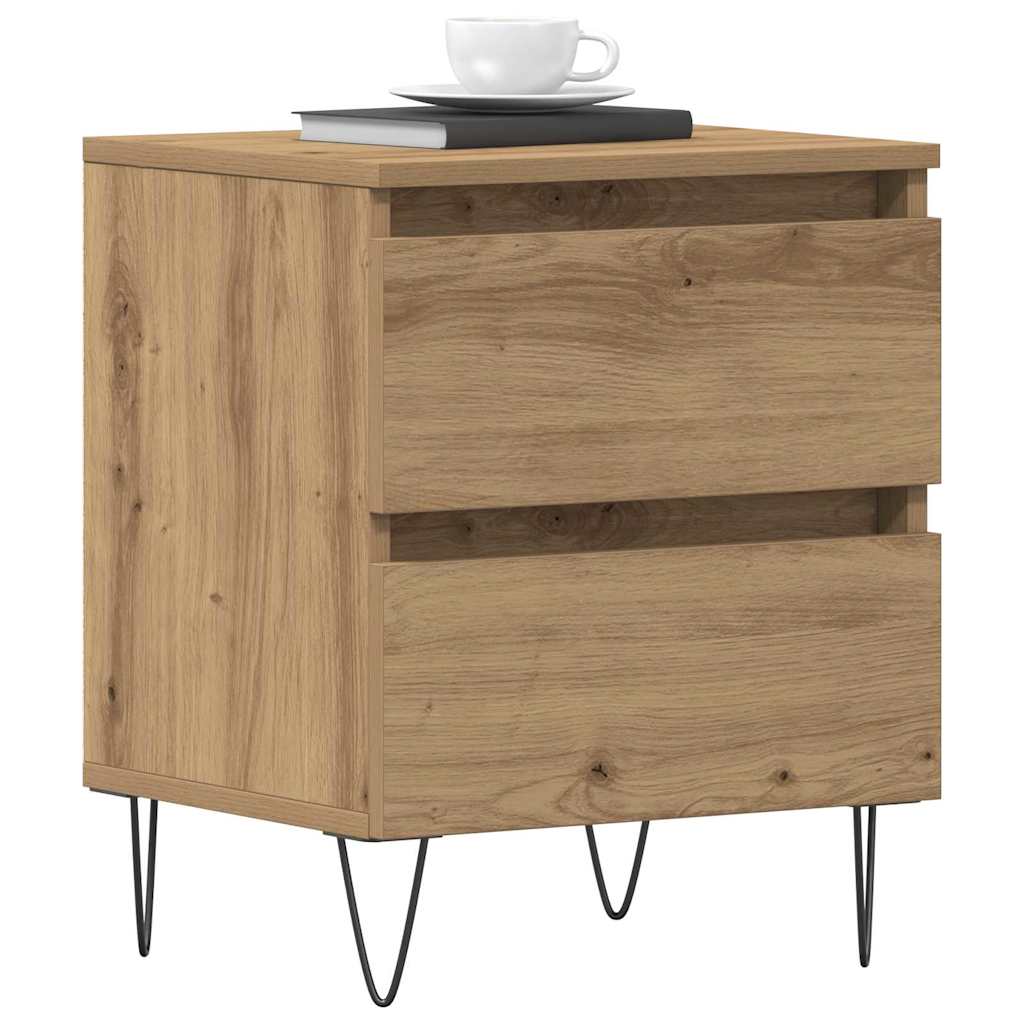 vidaXL Nachttisch 2 pcs Eiche handwerklich 40 x 35 x 50 cm