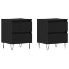 vidaXL Nachttisch 2 pcs Schwarze Eiche 40 x 35 x 50 cm Holzwerkstoff