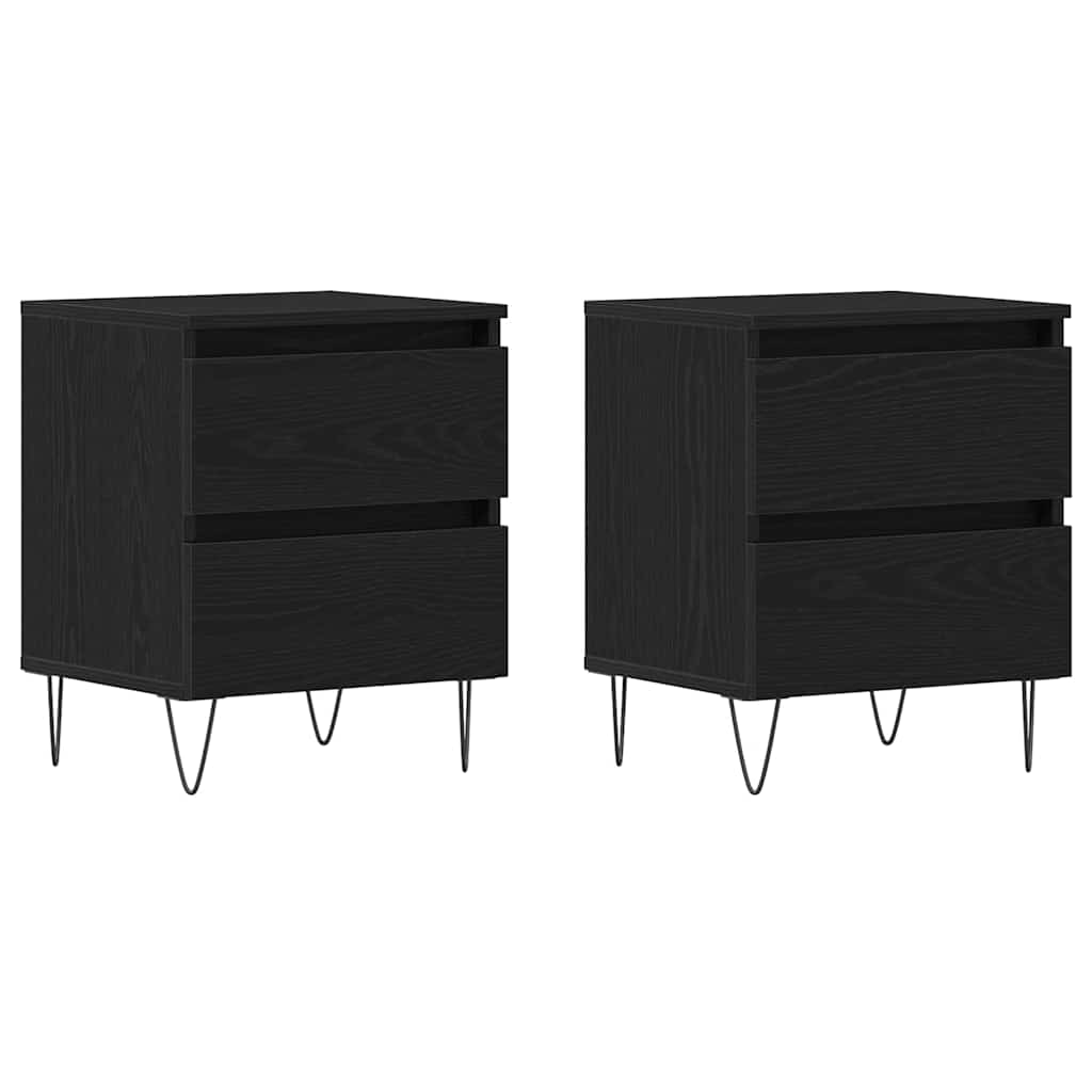 vidaXL Nachttisch 2 pcs Schwarze Eiche 40 x 35 x 50 cm Holzwerkstoff