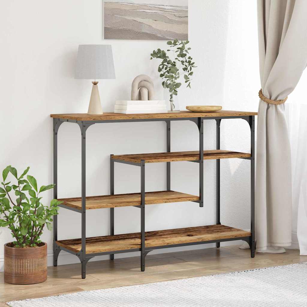 vidaXL Konsolentisch Altholz 100 x 35 x 75 cm Schichtholz und Metall