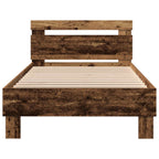 vidaXL Bettrahmen mit LED Altholz 100 x 200 cm Holzwerkstoff