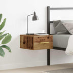 vidaXL Nachttisch Wandmontiert Altholz 35 x 35 x 20 cm Holzwerkstoff