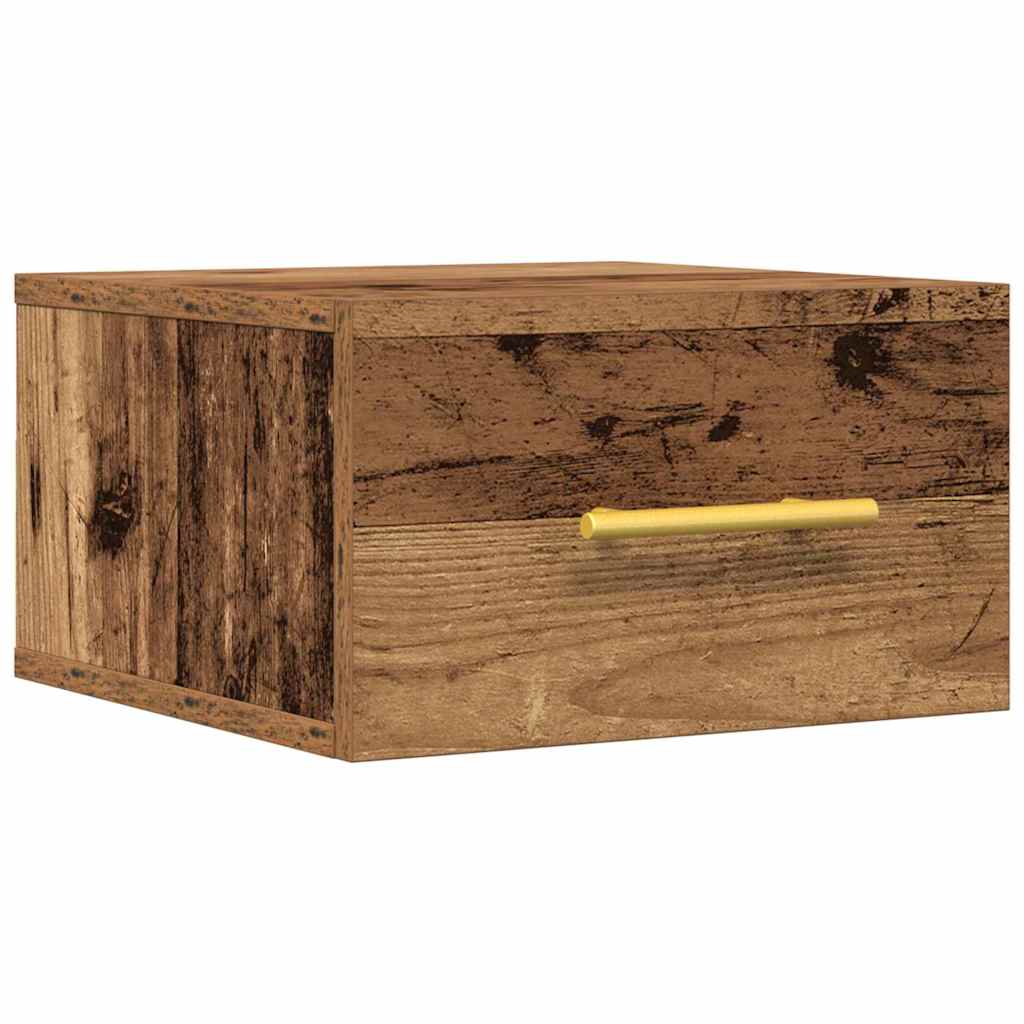 vidaXL Nachttisch Wandmontiert Altholz 35 x 35 x 20 cm Holzwerkstoff