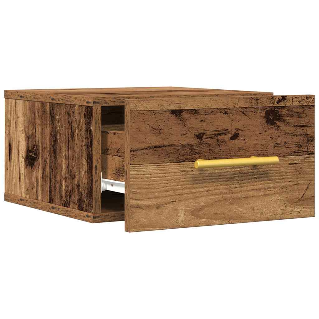 vidaXL Nachttisch Wandmontiert Altholz 35 x 35 x 20 cm Holzwerkstoff