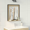 vidaXL Badezimmer Spiegel mit Regal Schwarz 50 x 12 x 60 cm