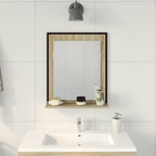 vidaXL Badezimmer Spiegel mit Regal Schwarz 50 x 12 x 60 cm