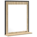 vidaXL Badezimmer Spiegel mit Regal Schwarz 50 x 12 x 60 cm