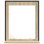 vidaXL Badezimmer Spiegel mit Regal Schwarz 50 x 12 x 60 cm