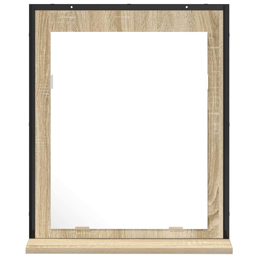vidaXL Badezimmer Spiegel mit Regal Schwarz 50 x 12 x 60 cm