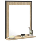 vidaXL Badezimmer Spiegel mit Regal Schwarz 50 x 12 x 60 cm