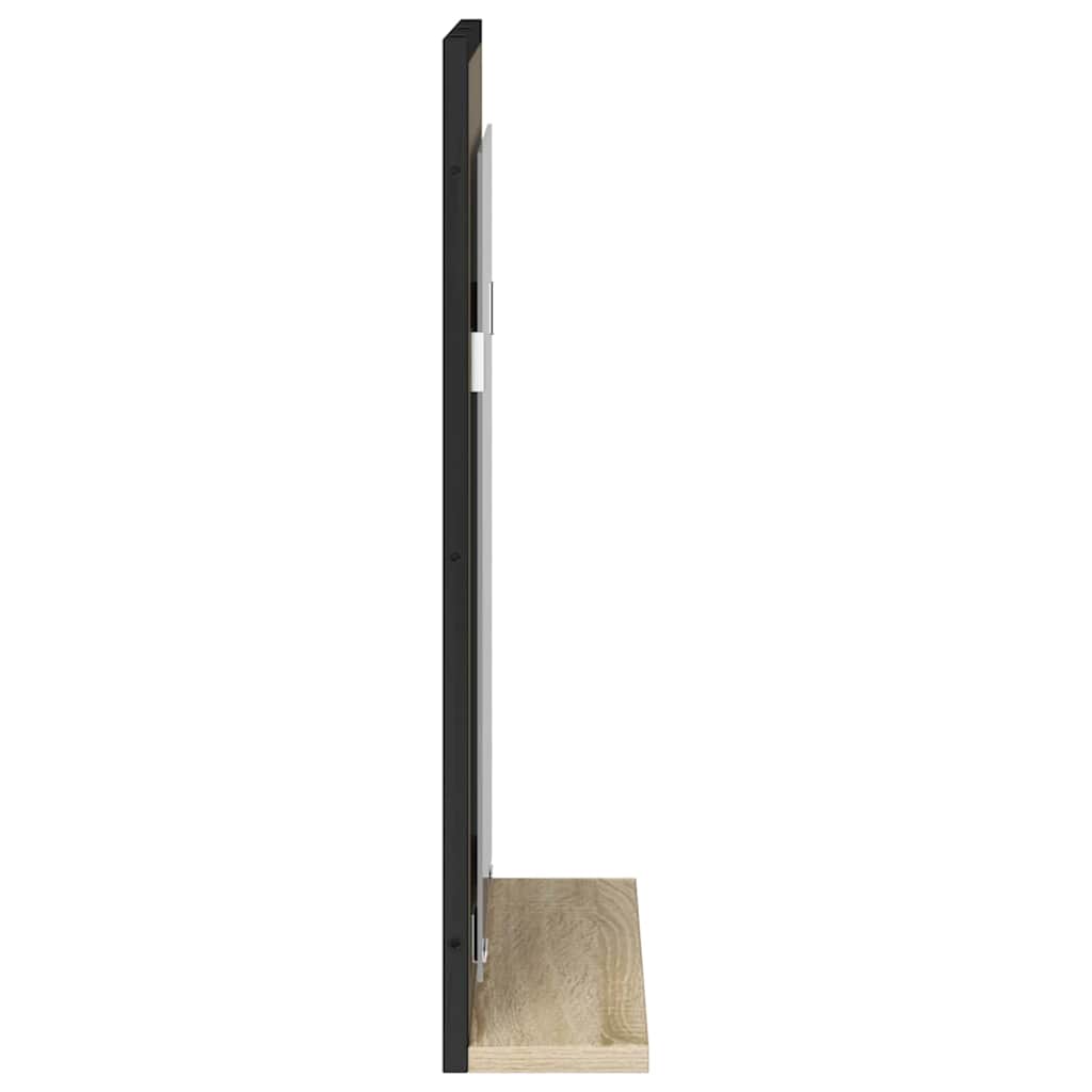 vidaXL Badezimmer Spiegel mit Regal Schwarz 50 x 12 x 60 cm