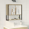vidaXL Badezimmer Spiegel mit Regal Wandmontiert Beige 60 x 16 x 60 cm