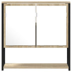 vidaXL Badezimmer Spiegel mit Regal Wandmontiert Beige 60 x 16 x 60 cm