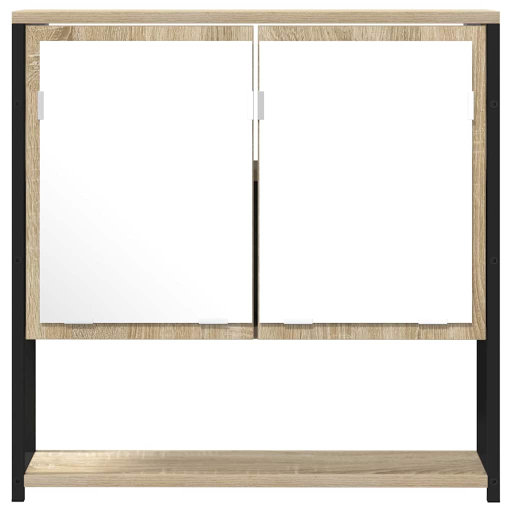 vidaXL Badezimmer Spiegel mit Regal Wandmontiert Beige 60 x 16 x 60 cm