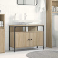 vidaXL Waschbeckenschrank mit Tür Braun 80 x 30 x 60 cm Holzwerkstoff