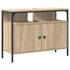 vidaXL Waschbeckenschrank mit Tür Braun 80 x 30 x 60 cm Holzwerkstoff