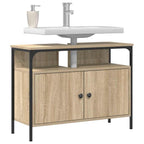 vidaXL Waschbeckenschrank mit Tür Braun 80 x 30 x 60 cm Holzwerkstoff