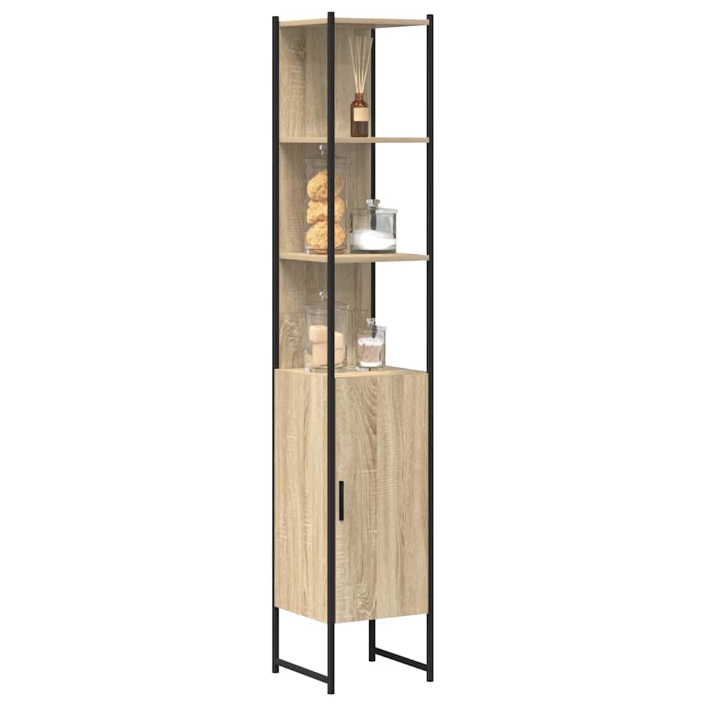 vidaXL Badezimmerschrank Sonoma 33 x 33 x 185,5 cm Holzwerkstoff