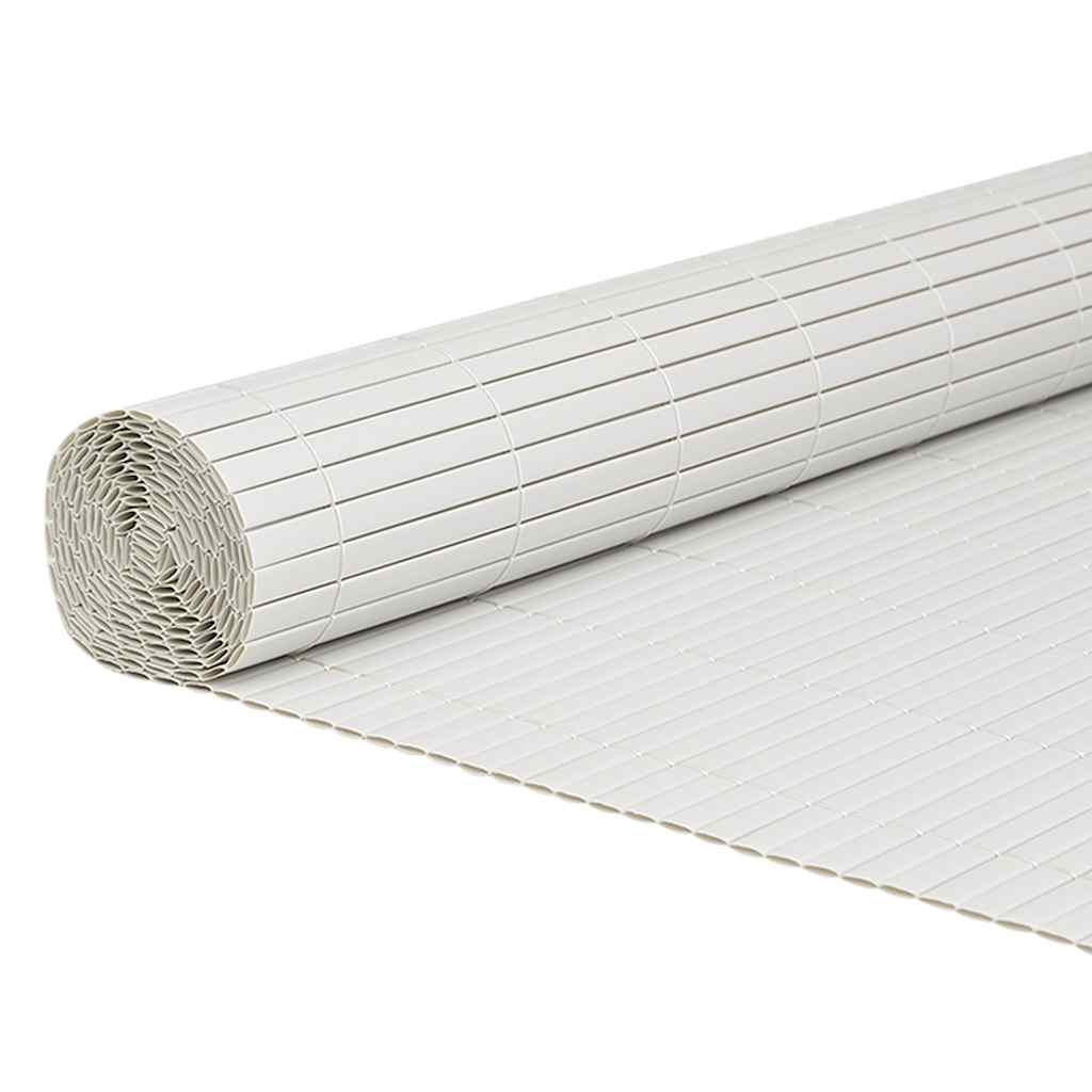 vidaXL Gartenzaun Doppelseitig Weiß 1,8x3 m PVC