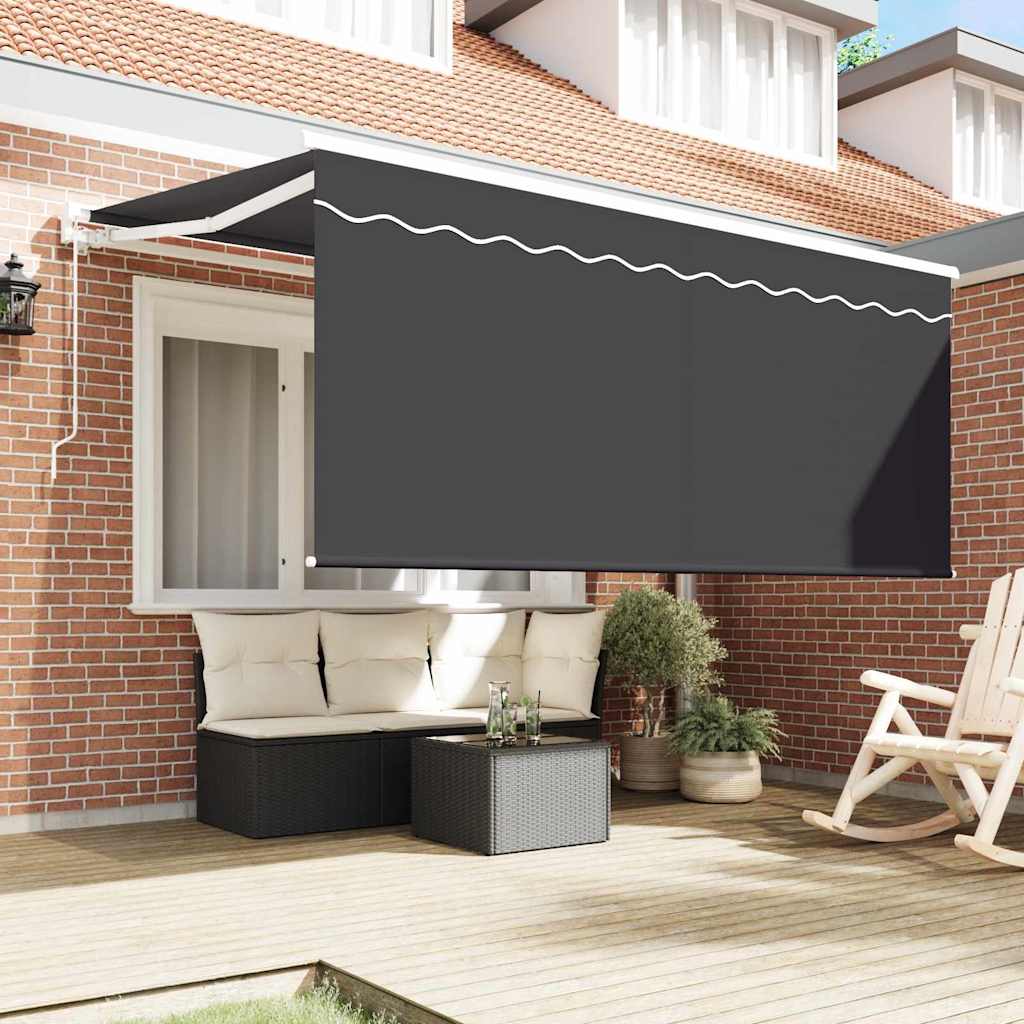 vidaXL Einziehbare Markise Gestreift Anthrazit 300 x 200 cm Stoff
