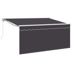 vidaXL Einziehbare Markise Gestreift Anthrazit 300 x 200 cm Stoff