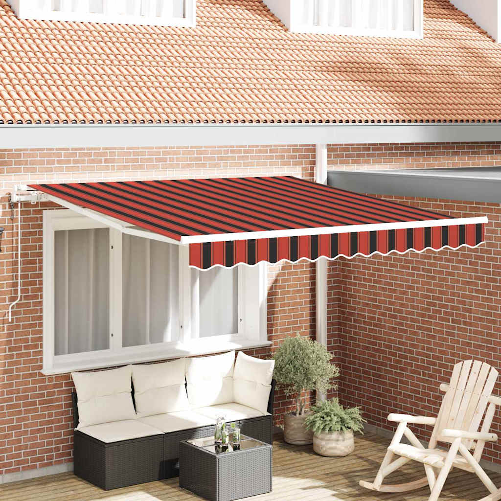 vidaXL Elektrische ausziehbare Markise Orange und Braun 300 x 250 cm