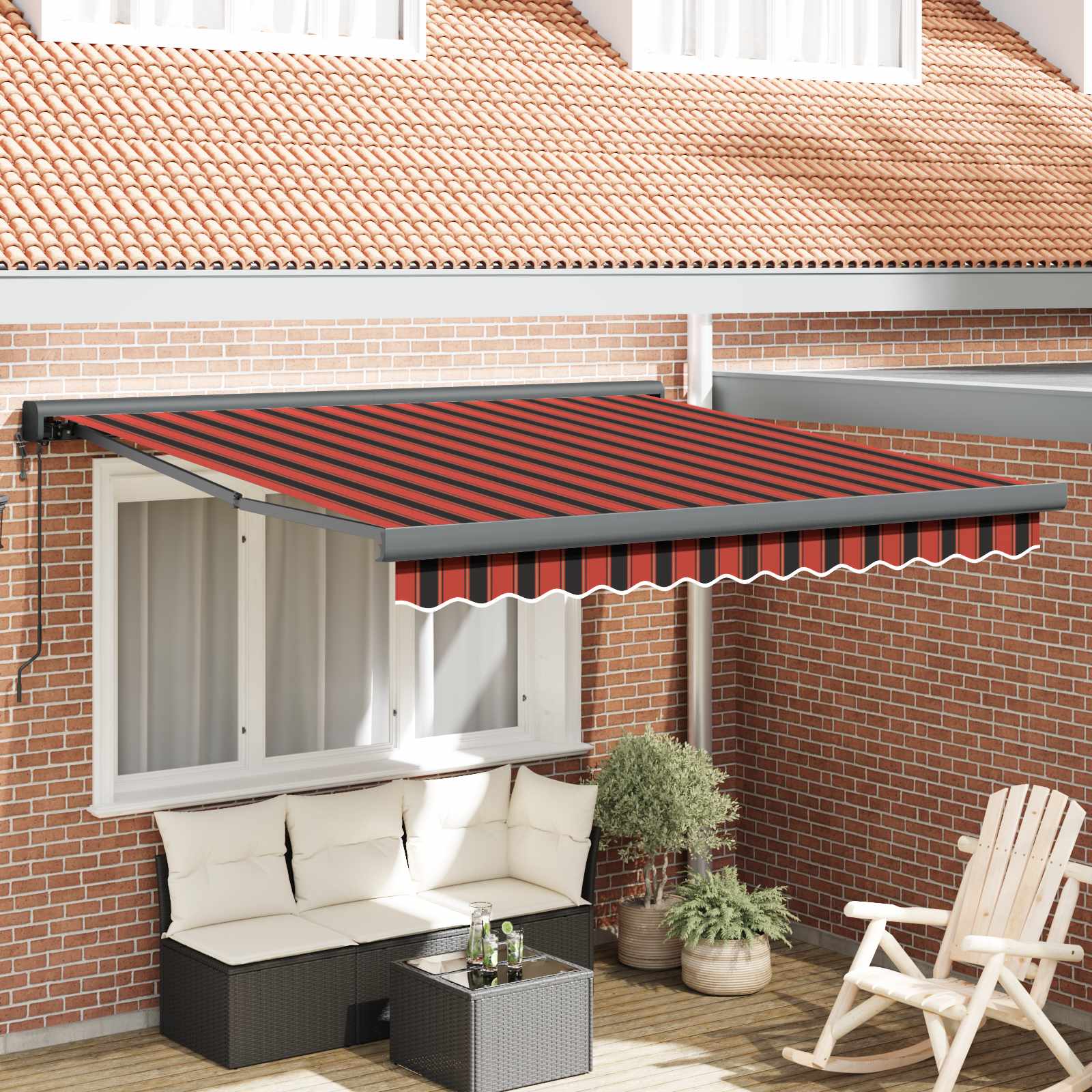 vidaXL Markise Orange und Braun 300 x 250 x 165 cm