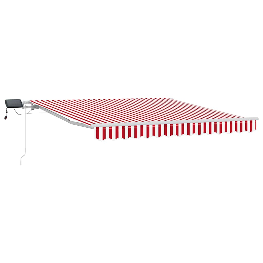 vidaXL Einziehbare Markise Rot und Weiß 300 x 250 cm Stoff und Stahl