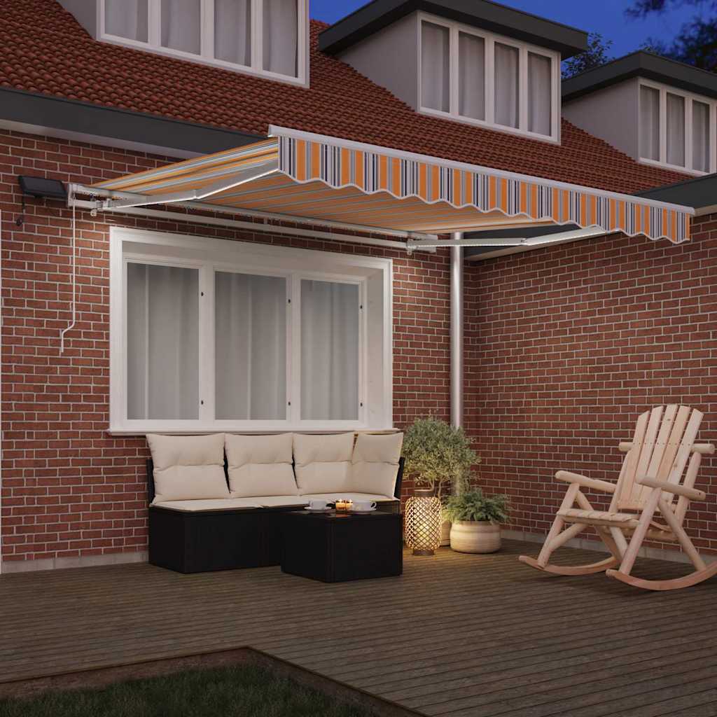 vidaXL Einziehbare Markise Mehrfarbig 300 x 250 cm Stoff und Stahl –
