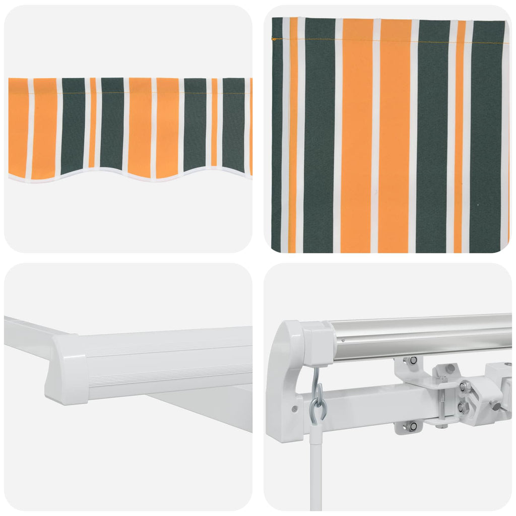 vidaXL Markise Grün und Gelb 300 x 250 x 165 cm Polyester