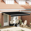 vidaXL Markise Schwarz 400 x 300 cm Polyester und Metall