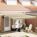 vidaXL Markise Grün und Weiß 400 x 350 x 165 cm Polyester und Metall