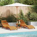 vidaXL Sonnenliege 3 pcs Braun Massivholz Akazie