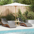 vidaXL Sonnenliege mit Kissen 2 pcs Grau Massivholz Akazie
