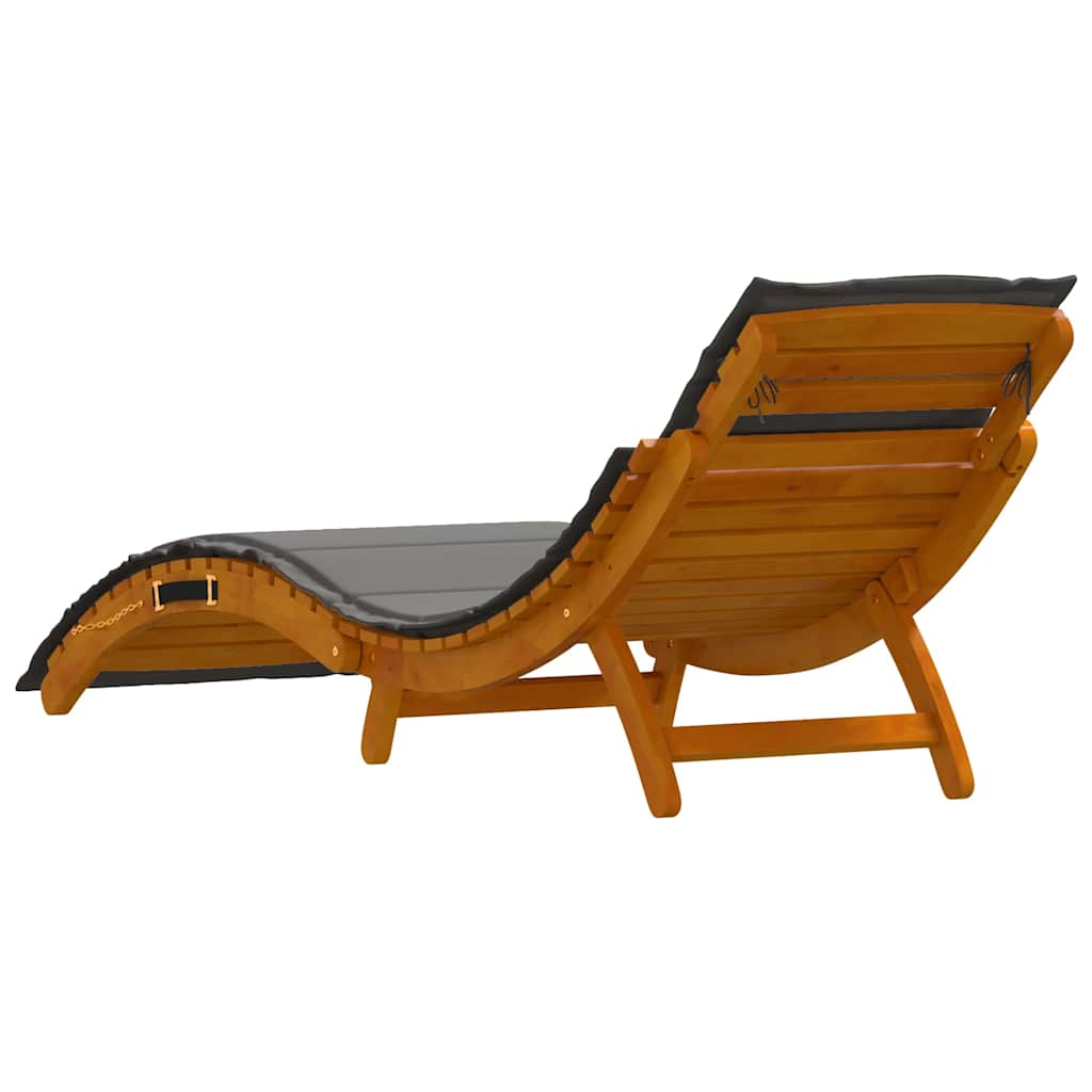 vidaXL Sonnenliege mit Kissen 2 pcs Grau Massivholz Akazie