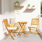 vidaXL Klappstuhl mit Kissen 2 pcs Braun Massivholz Akazie
