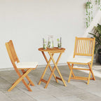 vidaXL Klappstuhl mit Kissen 2 pcs Braun Massivholz Akazie