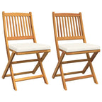 vidaXL Klappstuhl mit Kissen 2 pcs Braun Massivholz Akazie