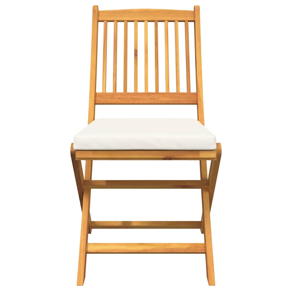 vidaXL Klappstuhl mit Kissen 2 pcs Braun Massivholz Akazie
